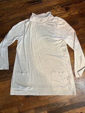 J. Jill Light Heather Gray Cowl Neck Tunic with Pockets